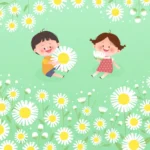 Vector trẻ em bông hoa vườn hoa khám phá children’s flower garden exploration 11104
