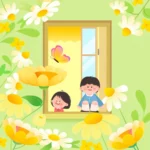 Vector trẻ em bông hoa vườn hoa khám phá children’s flower garden exploration 11107