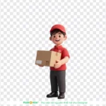 PNG hình 3D người đàn ông giao hàng image of a delivery man 11219