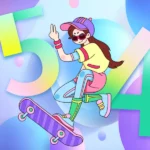 Psd Hình nền áp phích sáng tạo cho cô gái trượt ván Creative poster wallpaper for skateboarding girl 11168