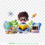 Png 3D trẻ em học sinh nền trong suốt children and students with a transparent background 12695