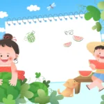 Vector hình vẽ minh hoạ trẻ em ăn dưa hấu vui chơi illustration of children playing 13558
