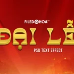 Psd hiệu ứng chữ quốc khánh đại lễ vàng gold text effect 13162