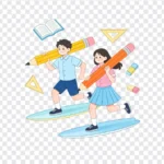 Png học sinh sinh viên hình vẽ nền trong suốt Student drawing with transparent background 15137