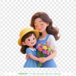 Png mẹ và con gái nền trong suốt mother and daughter with a transparent background 15095