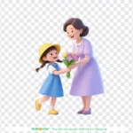 Png mẹ và con gái nền trong suốt mother and daughter with a transparent background 15098
