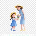 Png mẹ và con gái nền trong suốt mother and daughter with a transparent background 15101