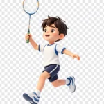 Png cậu bé chơi cầu long boy playing badminton 16327