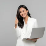 Jpg model photo cô gái cầm laptop girl holding a laptop 16297
