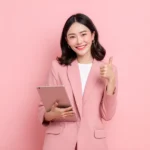 Jpg model photo cô gái cầm laptop girl holding a laptop 16303