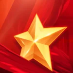 Psd background màu đỏ sự kiện ngôi sao vàng Red event golden star 16609