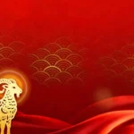 Psd năm mới con dê màu đỏ 2027 Red Goat New Year 17273